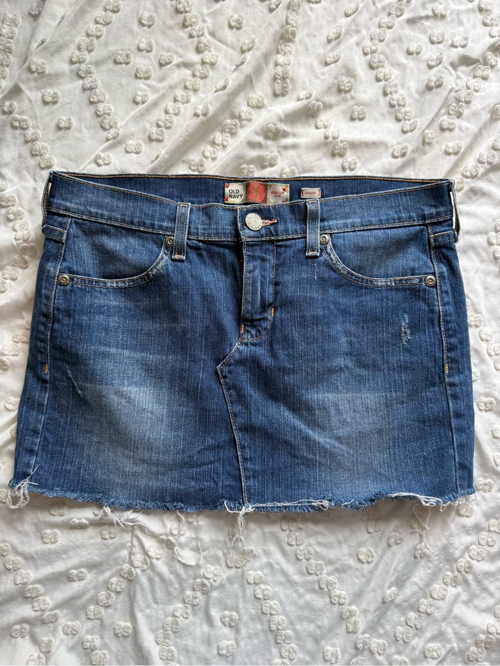 Vintage Old Navy Ultra Low Rise Y2K Denim Mini Skirt